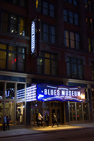 National Blues Museum neon sign
