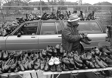 Shoes on car Maxwell Street